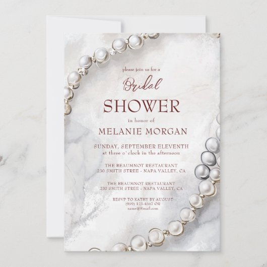 White Pearls Modern Vrijgezellenfeest Kaart (Voorkant)