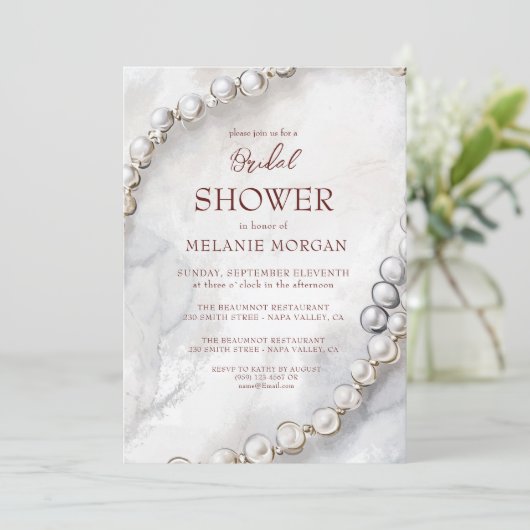 White Pearls Modern Vrijgezellenfeest Kaart (Staand voorkant)