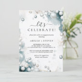 White Pearls verlovingsfeest Kaart (Staand voorkant)