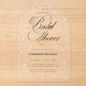 White Pearls Vrijgezellenfeest Acryl Uitnodigingen (Voorkant)