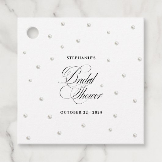 White Pearls Vrijgezellenfeest Bedankjes Labels (Voorkant)