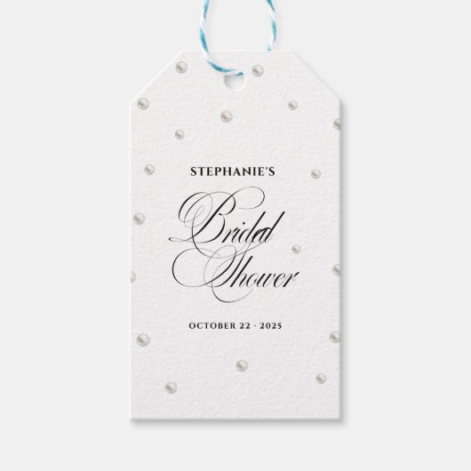 White Pearls Vrijgezellenfeest Cadeaulabel (Voorkant)
