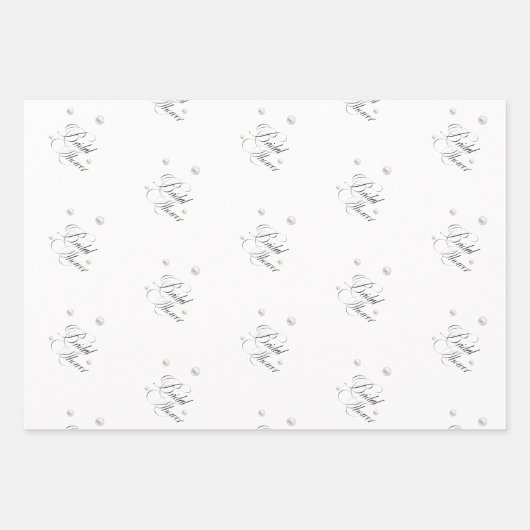 White Pearls Vrijgezellenfeest Inpakpapier Vel (Voorkant 2)