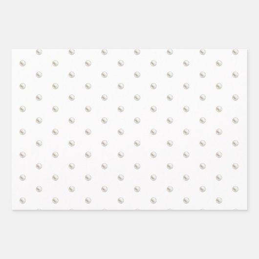 White Pearls Vrijgezellenfeest Inpakpapier Vel (Voorkant)