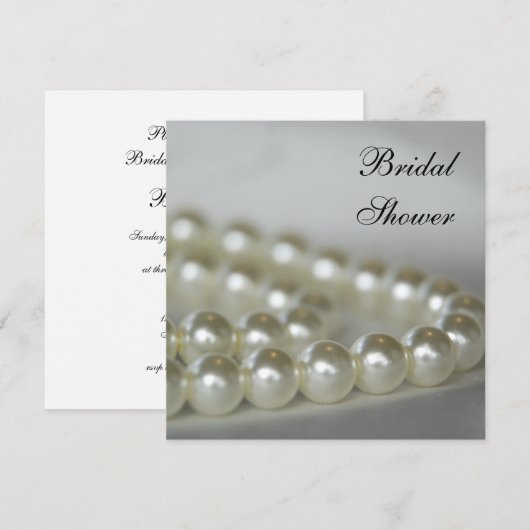 White Pearls Vrijgezellenfeest Kaart (Voorkant / Achterkant)