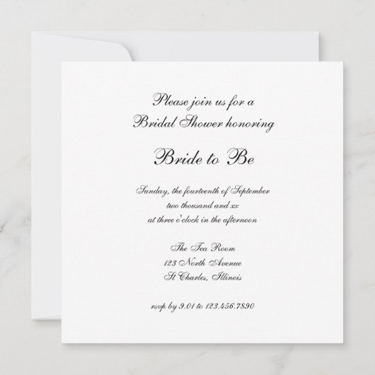 White Pearls Vrijgezellenfeest Kaart (Achterkant)