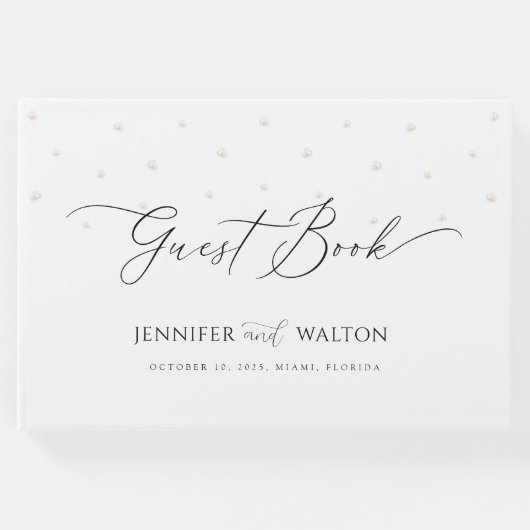 White Pearls Wedding Gastenboek (Voorkant)