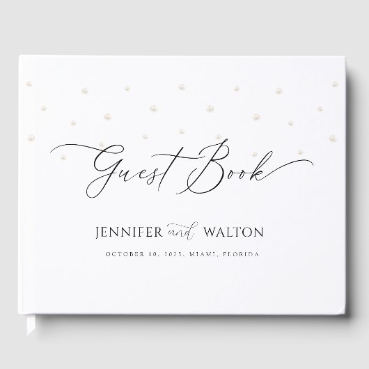 White Pearls Wedding Gastenboek (Voorkant)
