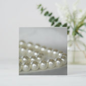 White Pearls Wedding Kaart (Staand voorkant)