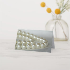 White Pearls Wedding Place Card Plaatskaartje