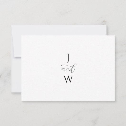 White Pearls Wedding RSVP Kaart (Achterkant)