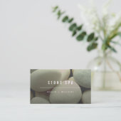 White Pebbles Stones Minimalist Photo Spa Wellness Visitekaartje (Staand voorkant)