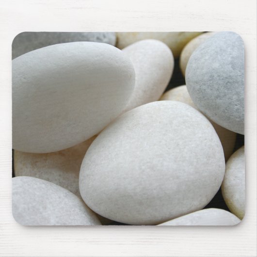 White Pebbles Stones Rock Natuur Foto Mousepad Muismat (Voorkant)
