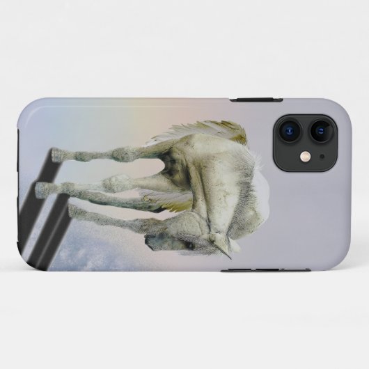 White Pegasus Equine Fantasy Art Phone Case (Achterkant (horizontaal))