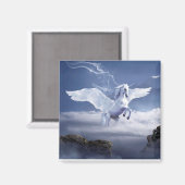 White Pegasus Stallion Horse Magnet (Voorkant / Achterkant)