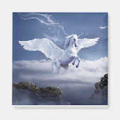 White Pegasus Stallion Horse Magnet (Voorkant)