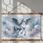 White Pegasus Wings Soft Blue Sky Dreamscape Hangend Wandkleed