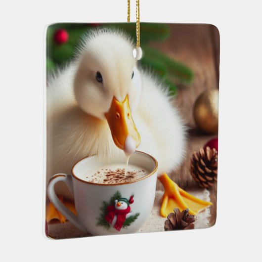 White Pekin Christmas Duck Keramisch Ornament (Rechts)