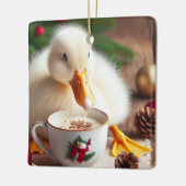 White Pekin Christmas Duck Keramisch Ornament (Links)