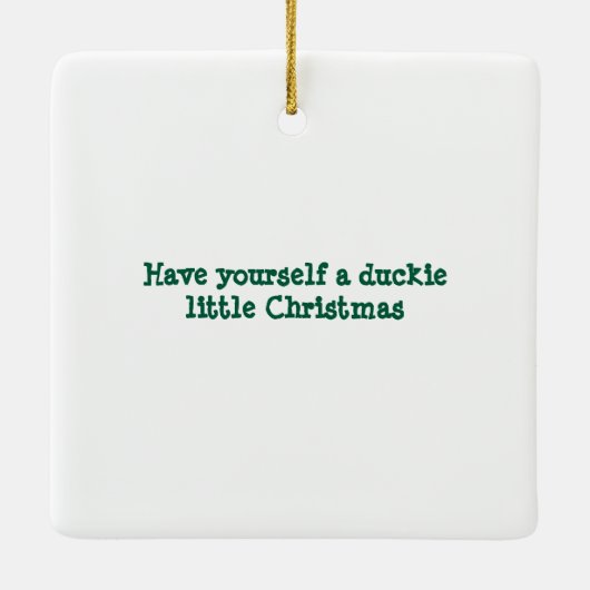 White Pekin Christmas Duck Keramisch Ornament (Achterkant)