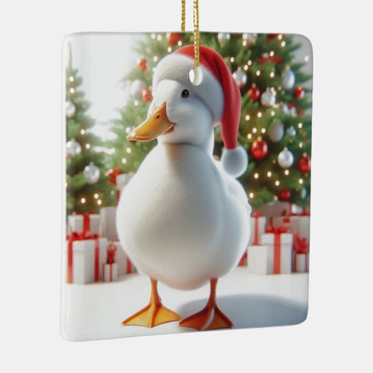 White Pekin Duck Gepersonaliseerd Back Ornament (Rechts)