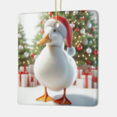 White Pekin Duck Gepersonaliseerd Back Ornament (Links)