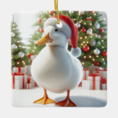 White Pekin Duck Gepersonaliseerd Back Ornament (Voorkant)