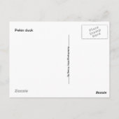 White Pekin Duck - Natuur Foto in Reflecties Briefkaart (Achterkant)