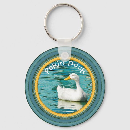 White Pekin Duck - Natuur Fotografie Urban Lake Sleutelhanger (Voorkant)