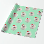 White Pekingese met een Santa Hat Cadeaupapier (Uitgerold)