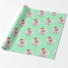 White Pekingese met een Santa Hat Cadeaupapier