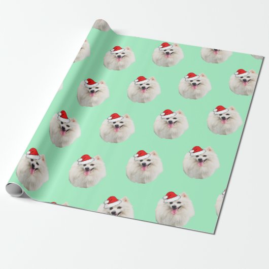 White Pekingese met een Santa Hat Cadeaupapier (Uitgerold)