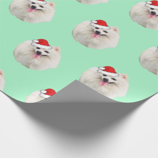 White Pekingese met een Santa Hat Cadeaupapier (Hoek)