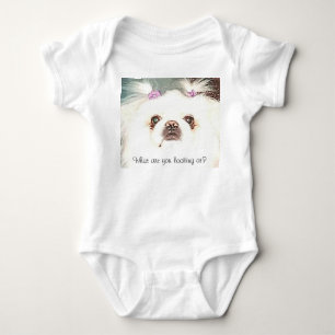 White Pekingese Waar kijk je naar? grappig Romper