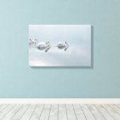 White Pelican Birds Animals Wrapped Canvas Print (Insitu (Houten vloer))