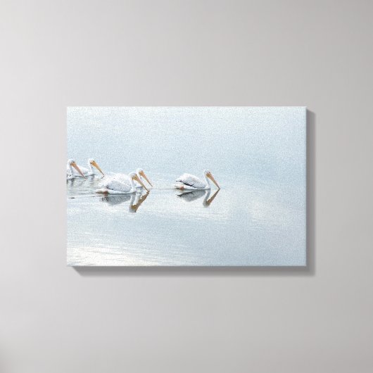 White Pelican Birds Animals Wrapped Canvas Print (Voorkant)