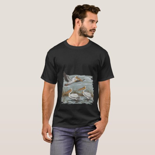 White Pelican in the Wild - Nature Graphic T-Shirt (Voorkant volledig)