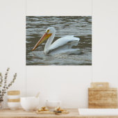 White Pelican on Muddy River Poster (Keuken)