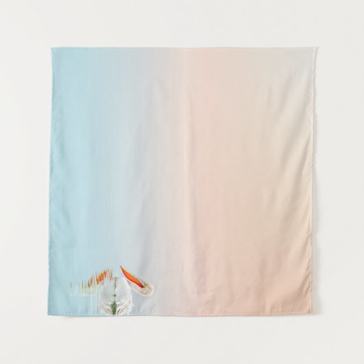 WHITE PELICAN OP HET WATERLICHAAM WANDKLEED (Voorkant (horizontaal))