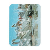 White Pelicans and Black Friend Abstract Magneet (Verticaal)