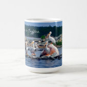 White Pelicans Party on the Lake Personalized Koffiemok (Center)