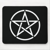 White Pentagram Mousepad Muismat (Voorkant)