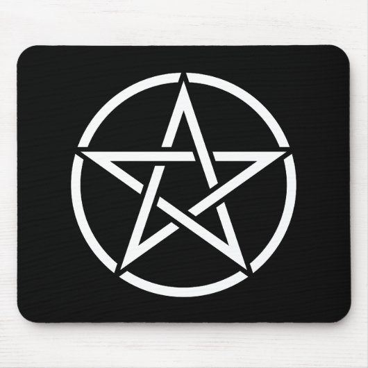 White Pentagram Mousepad Muismat (Voorkant)