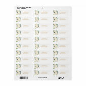 White Peonies Floral bruiloft return address Etiket (Full Sheet)