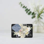 White Peonies Floral Waterverf Wedding Planner Visitekaartje (Staand voorkant)