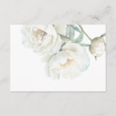 White Peonies Floral Wedding Details QR code Informatiekaartje (Achterkant)