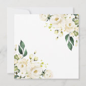 White Peonies Foliage Couples Shower Kaart (Achterkant)