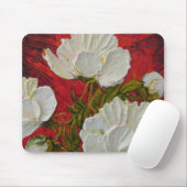White Peonies Mousepad Muismat (Met muis)
