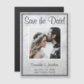 White Peonies Reflections Wedding Save the Date (Voorkant / Achterkant)
