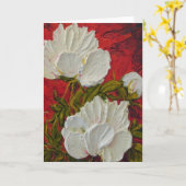 White Peonies Wenskaart Kaart (Gele Bloem)